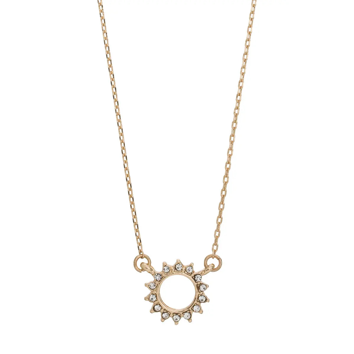 Crystal Sun Necklace Gold