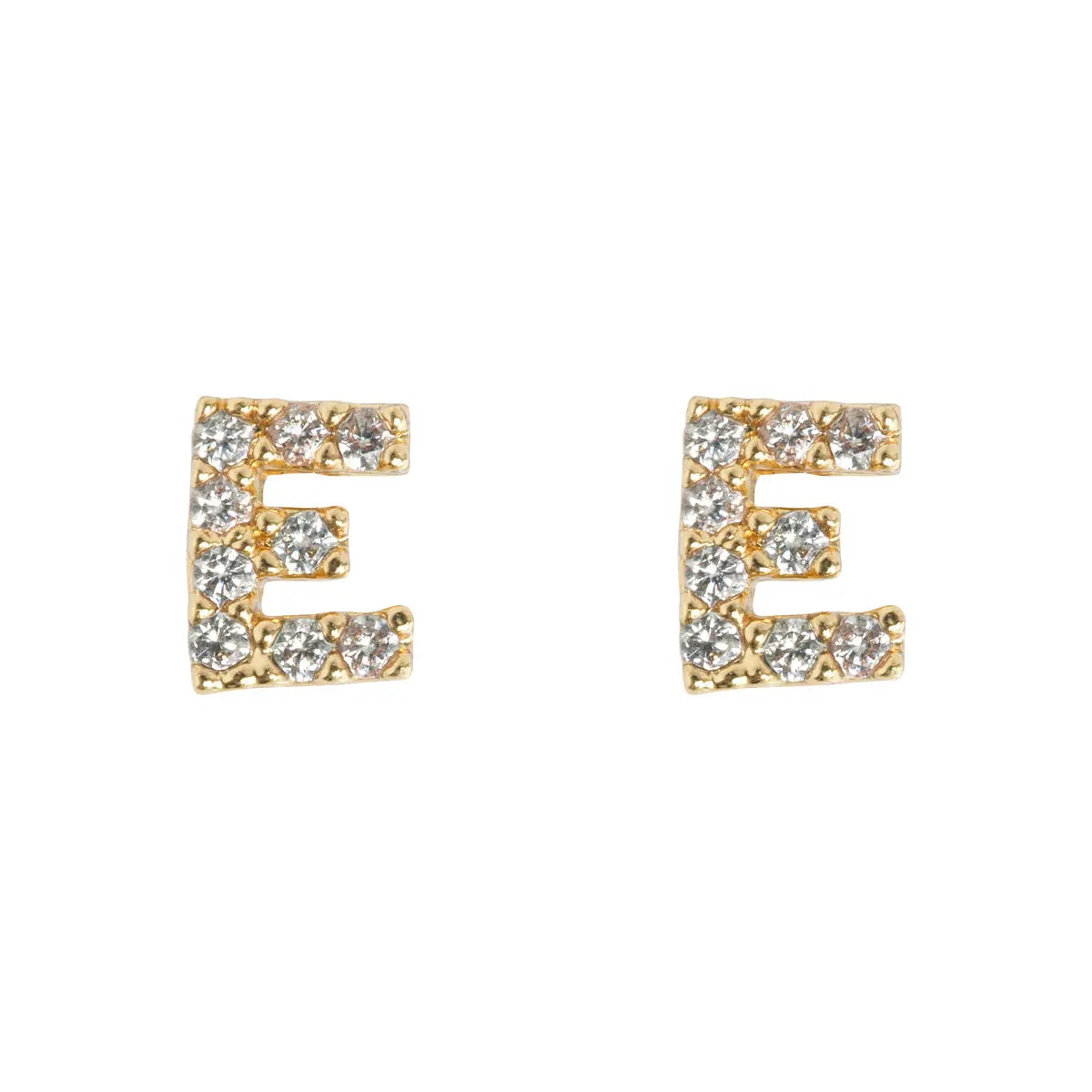 Petite chrystal letter stud earring E