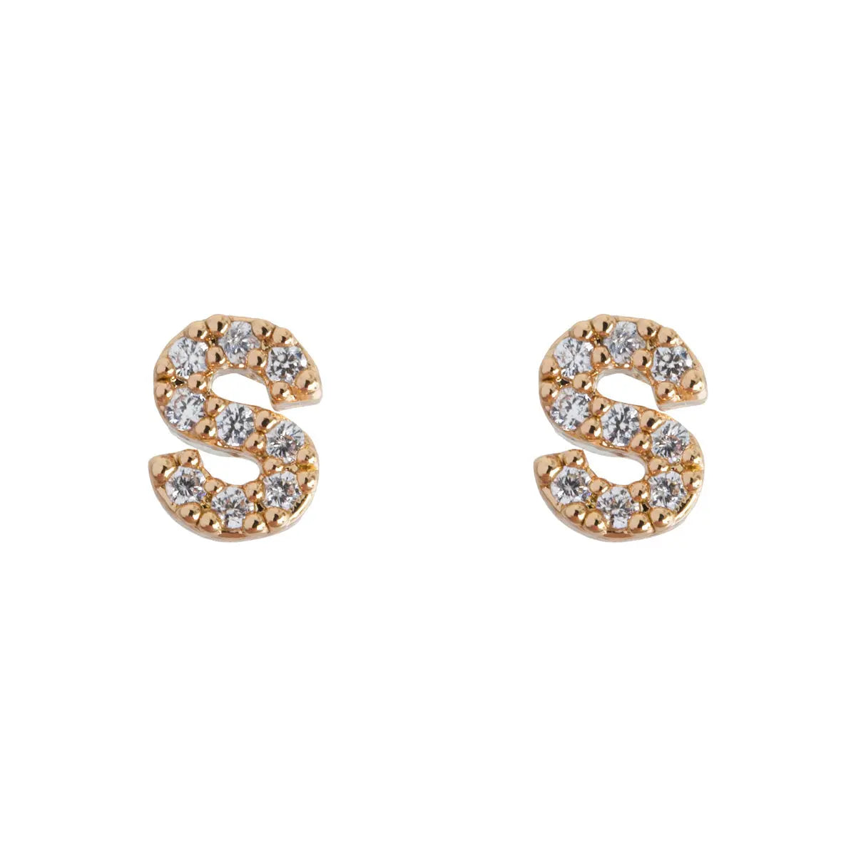 Petite chrystal letter stud earring S