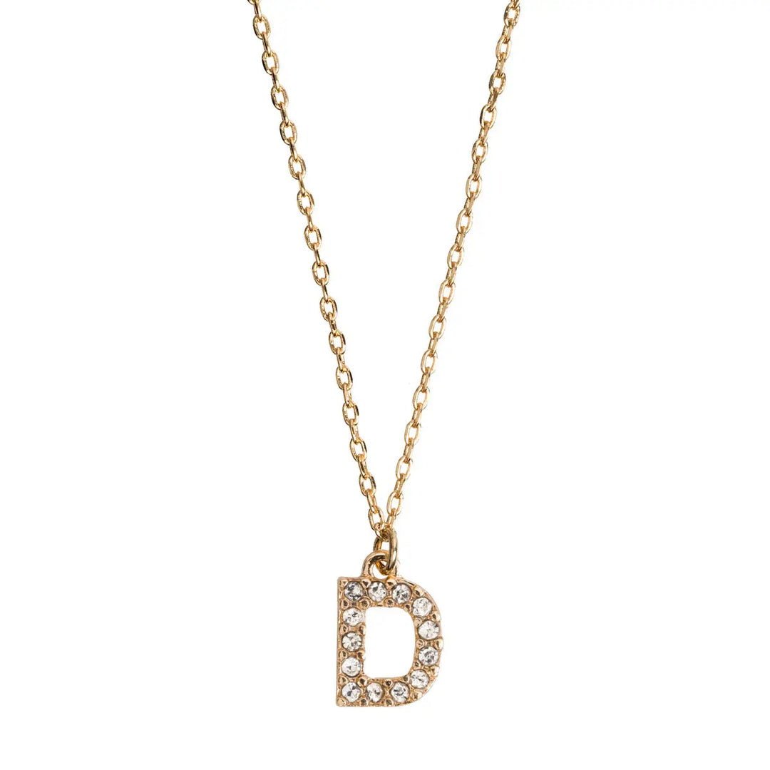 Crystal letter necklace D