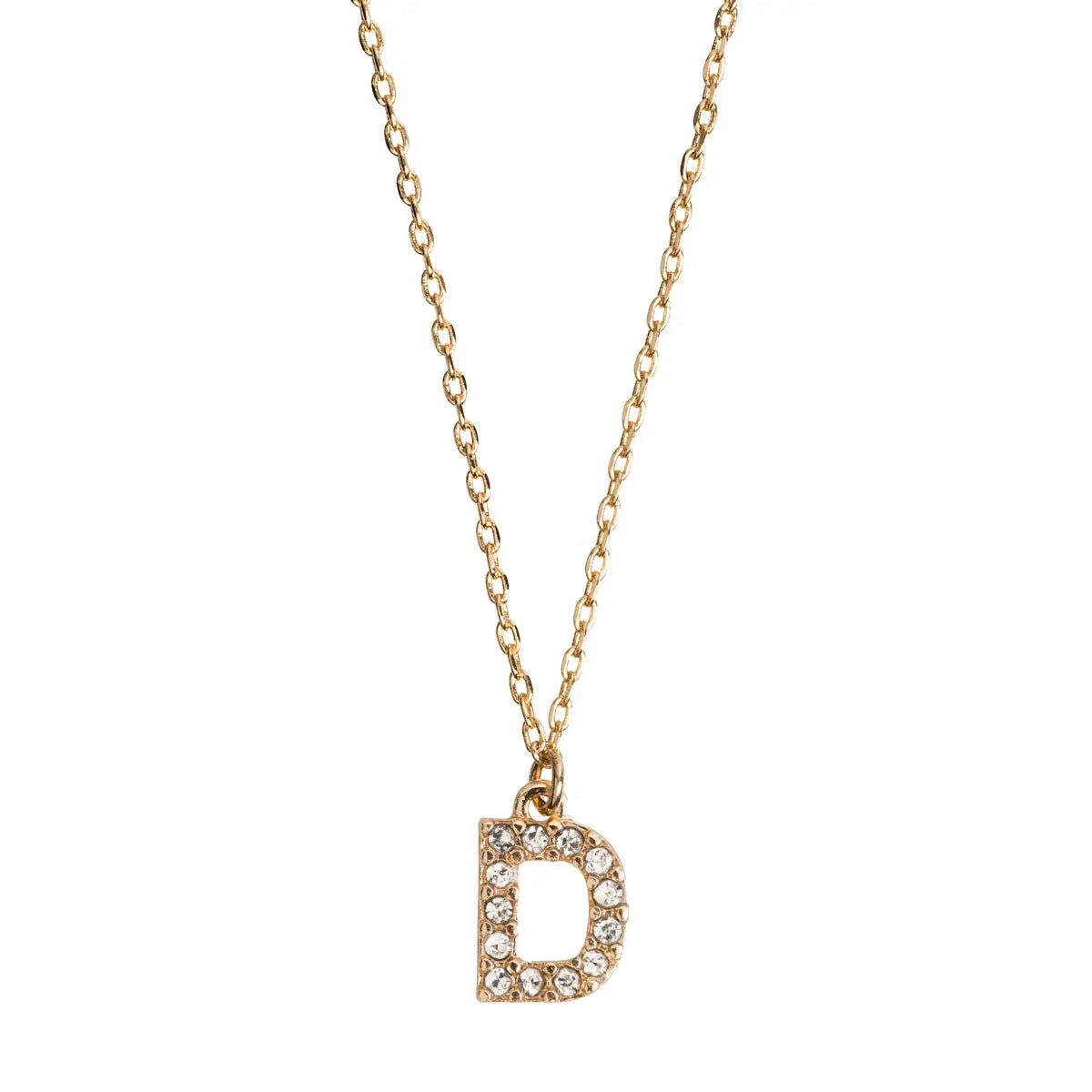 Crystal letter necklace D