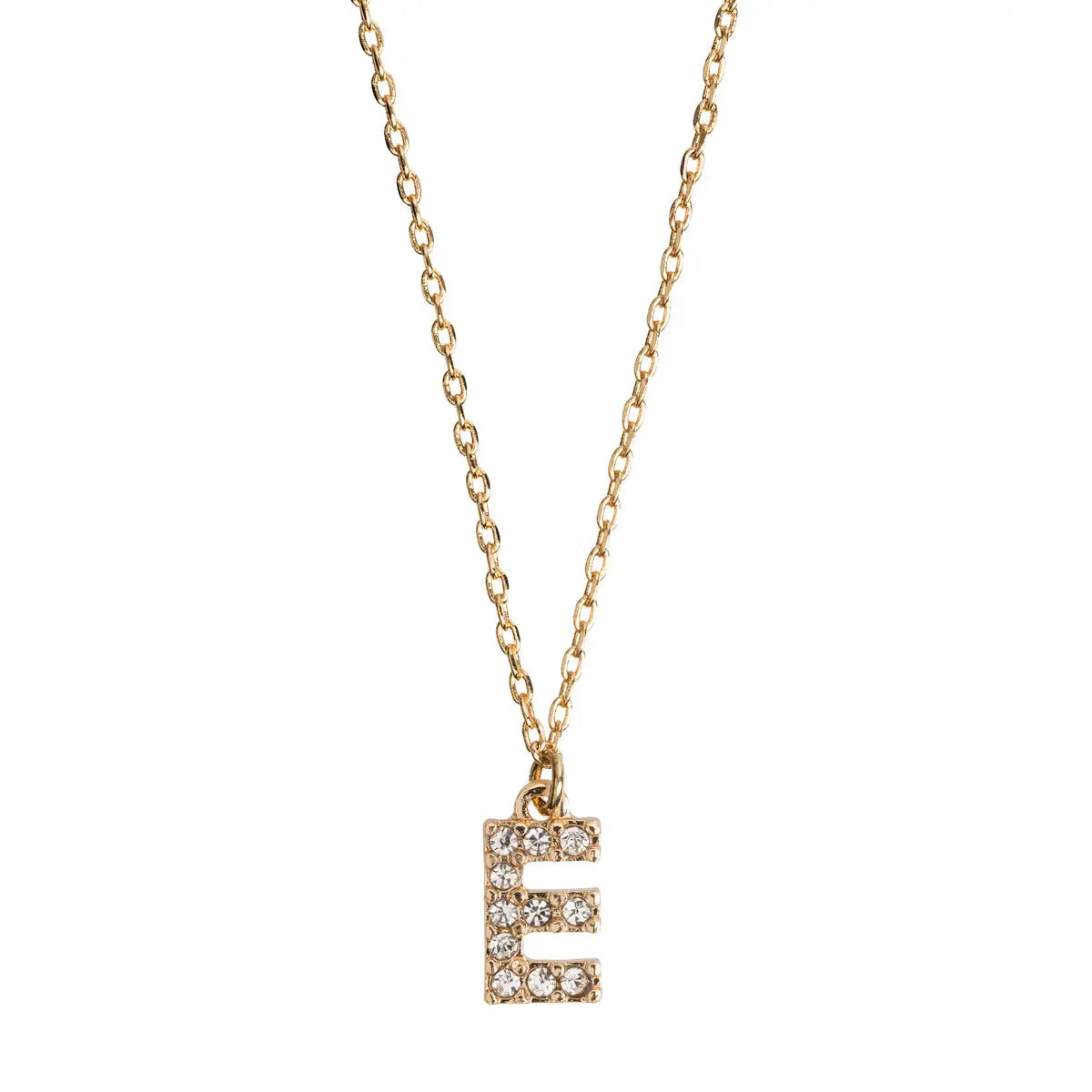 Crystal letter necklace E