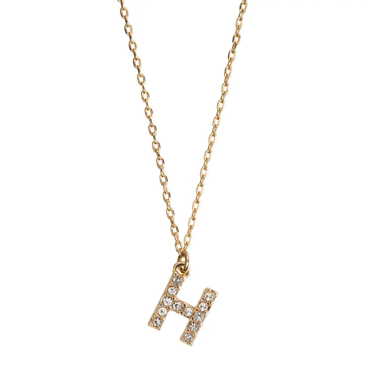 Crystal letter necklace H