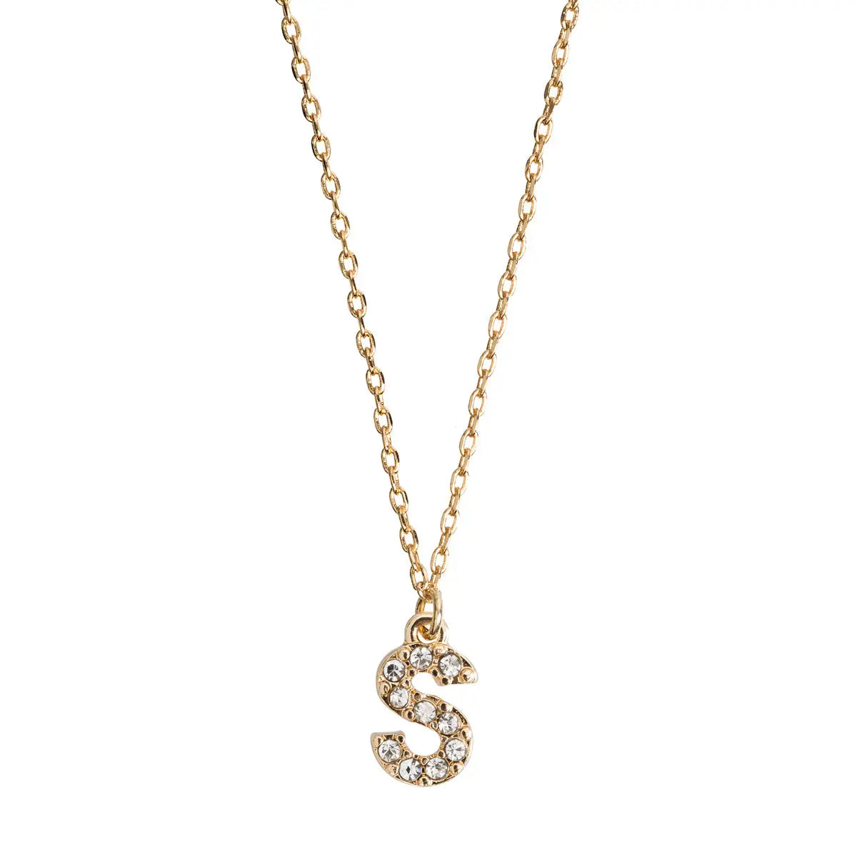 Crystal letter necklace S