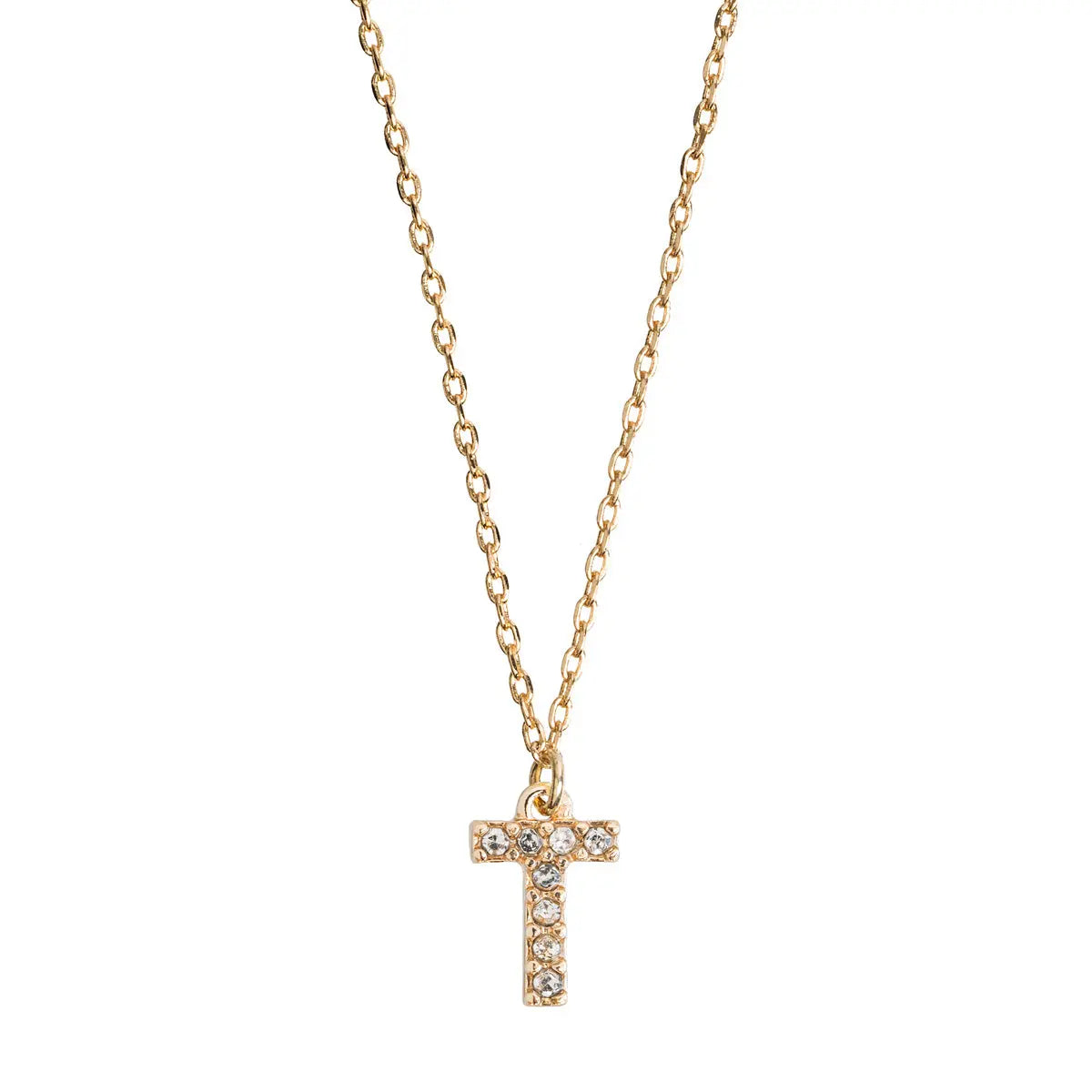 Crystal letter necklace T