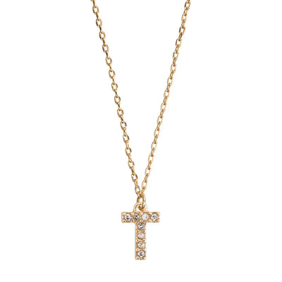 Crystal letter necklace T