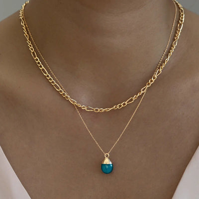 Gold Dipped Aquamarine Necklace