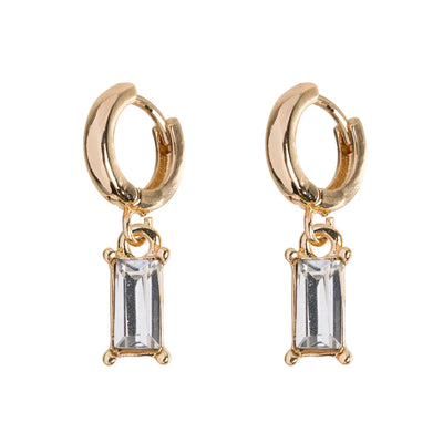 White Crystal Hoop Earring