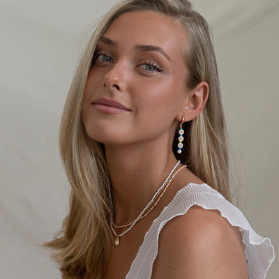 Beads with Mermaid Shell Necklace - White