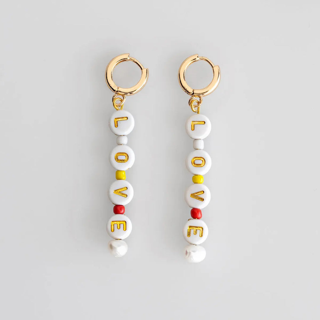 Bead Hoop Earrings LOVE | Summer