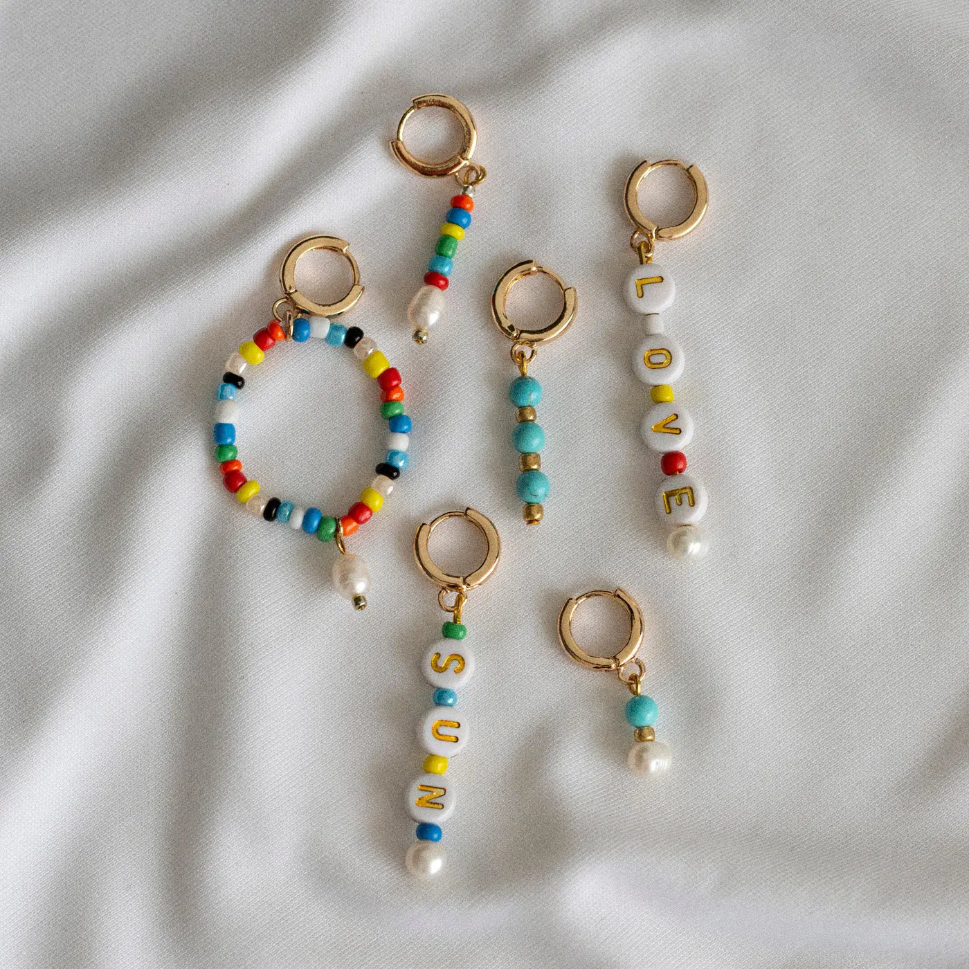 Bead Hoop Earrings LOVE | Summer