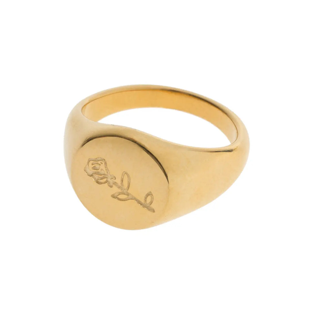 Rose Signet Ring | Stainless Steel