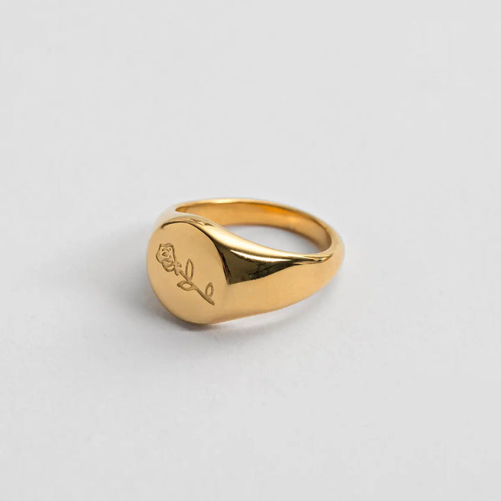 Rose Signet Ring | Stainless Steel