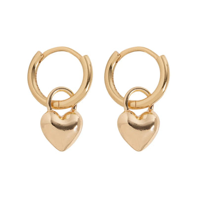 Gold Hoop Heart Pendant | Love