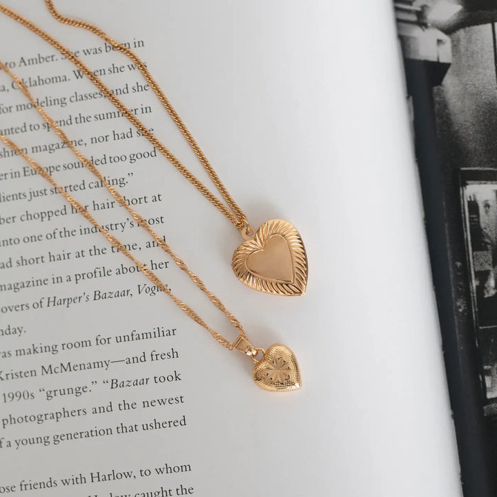 Heart Pendant Gold Twisted Chain | Cute