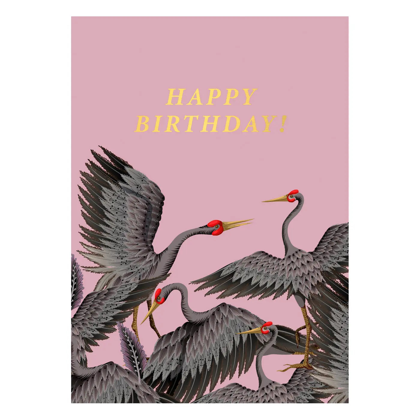 Happy Birthday Black Cranes Postcard