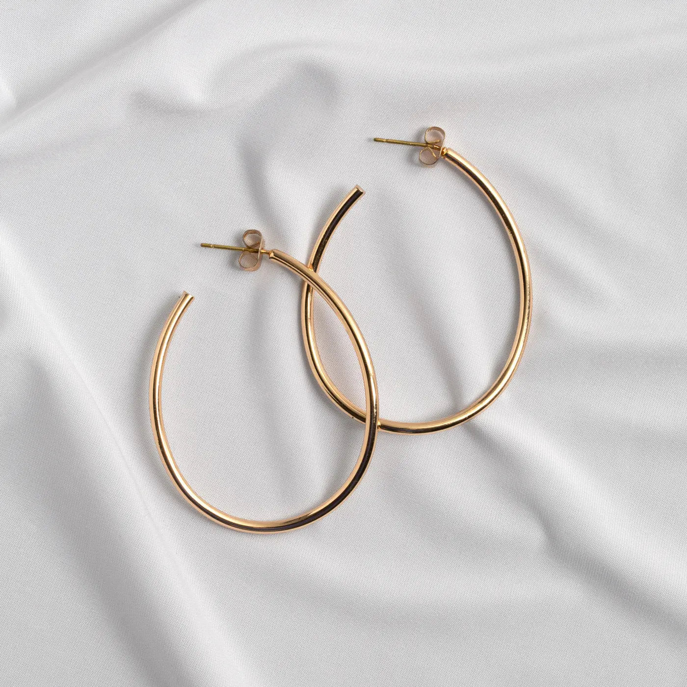 Natalie - Thin Large Hoop Earrings