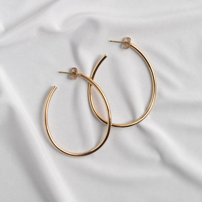 Natalie - Thin Large Hoop Earrings