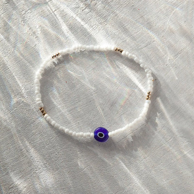 Suzy - Evil Eye Valkoinen helmiranneke