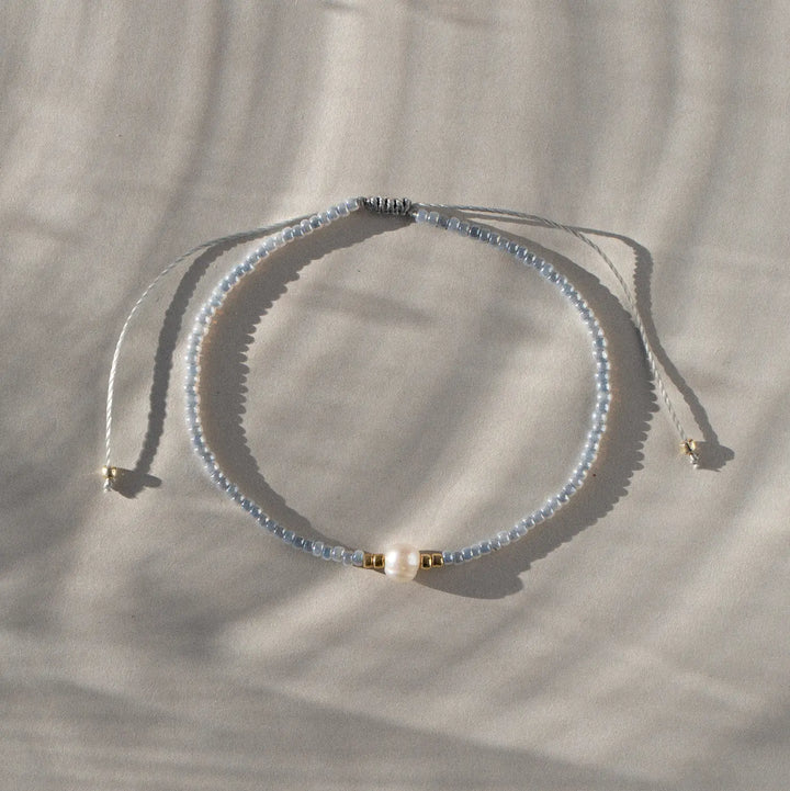 Alba - Bead with Pearl Macrame Bracelet Timi of Sweden