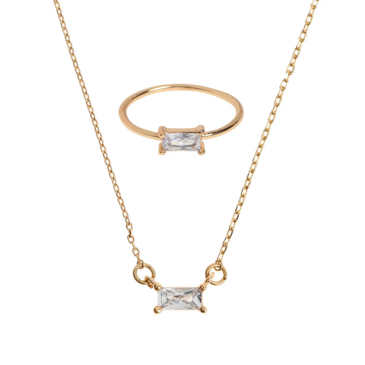 Crystal Set with Necklace and Ring