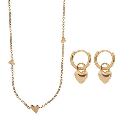 Heart Set with Necklace and Earrings