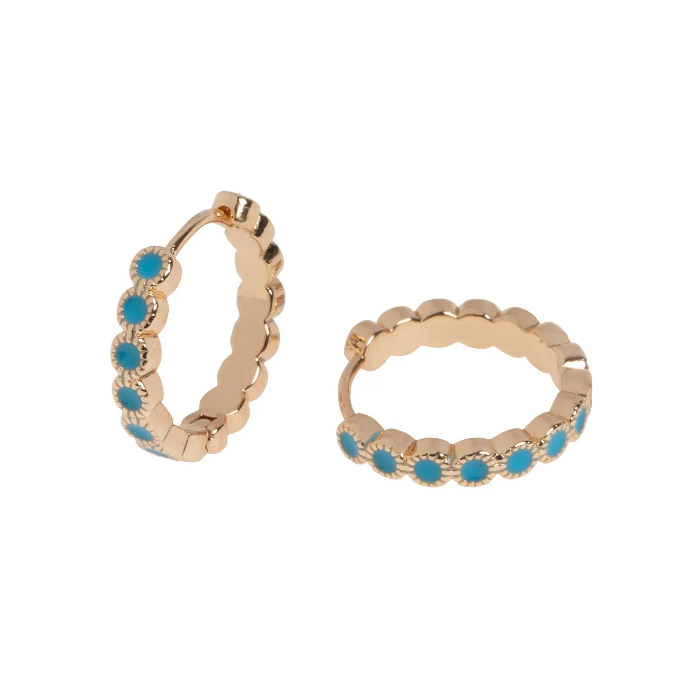 Riya - Oriental Turquoise Hoop korvakorut