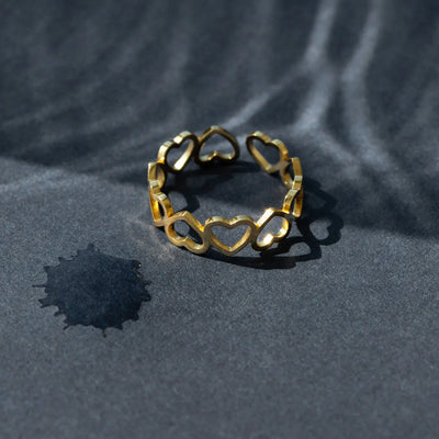 Sophie - Heart Outline Ring ruostumatonta terästä